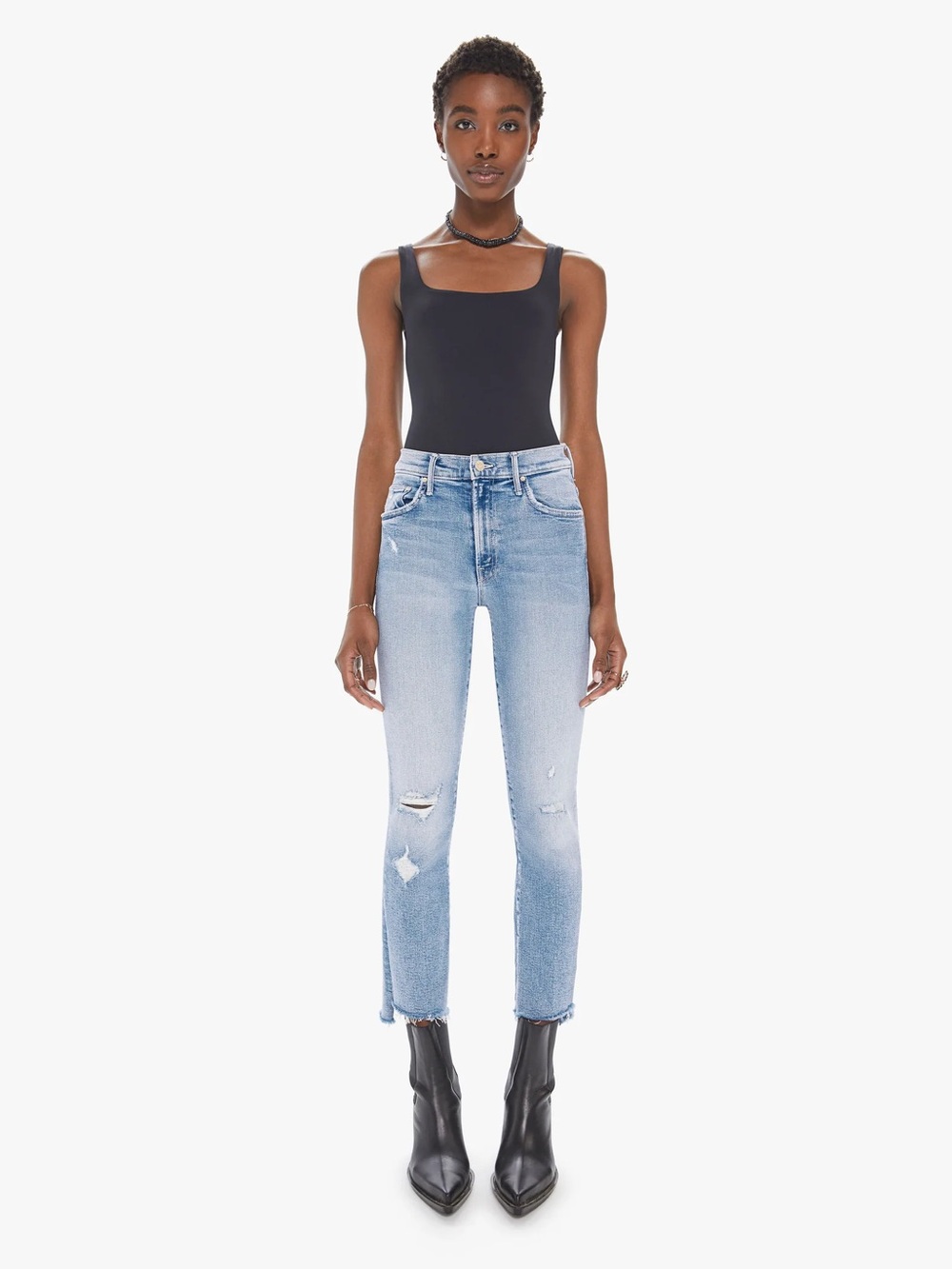 Mother Insider Crop Step Fray (love in a boat)